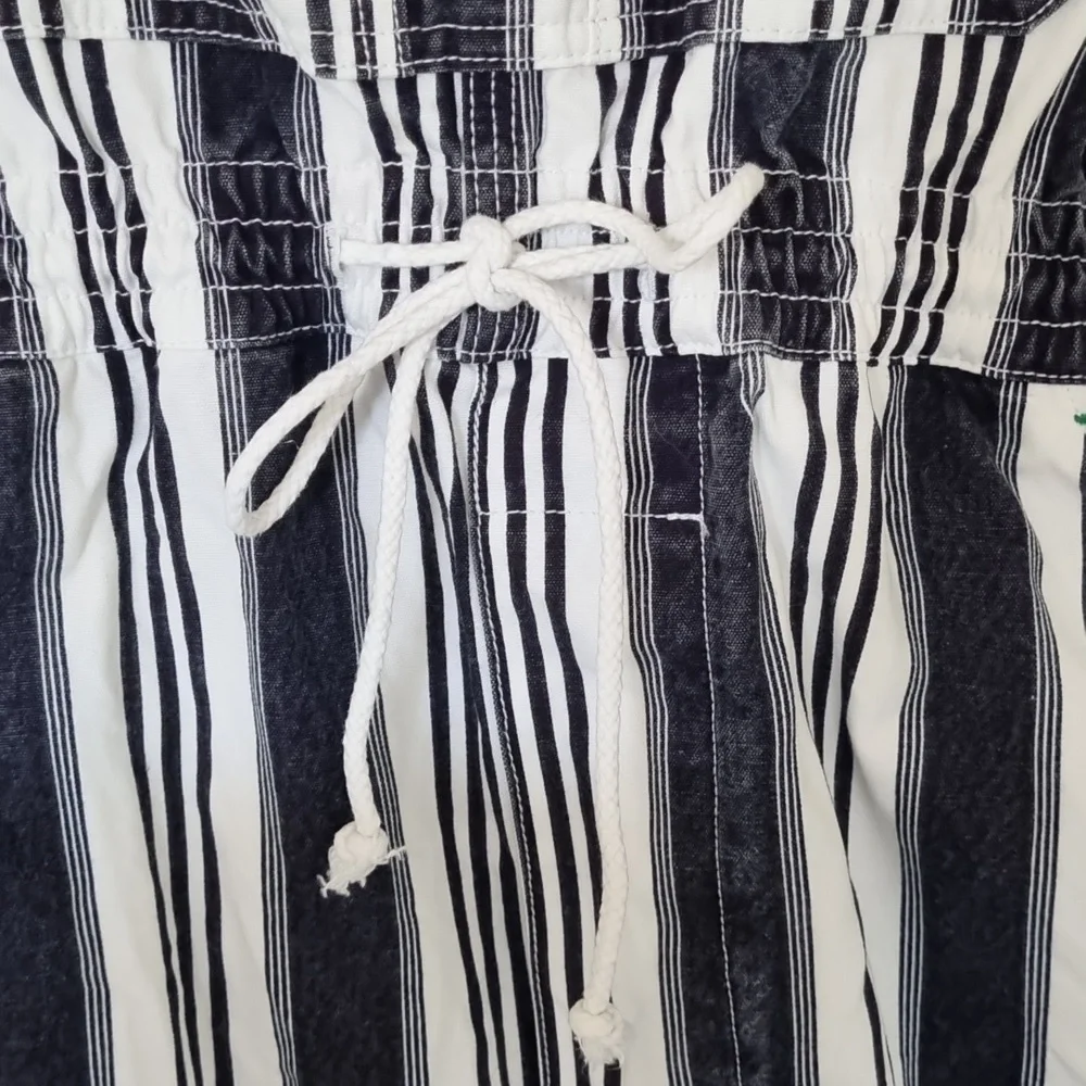 French star overalls, vintage, 90's,blue denim look & white stripes, size L - Picture 6 of 13